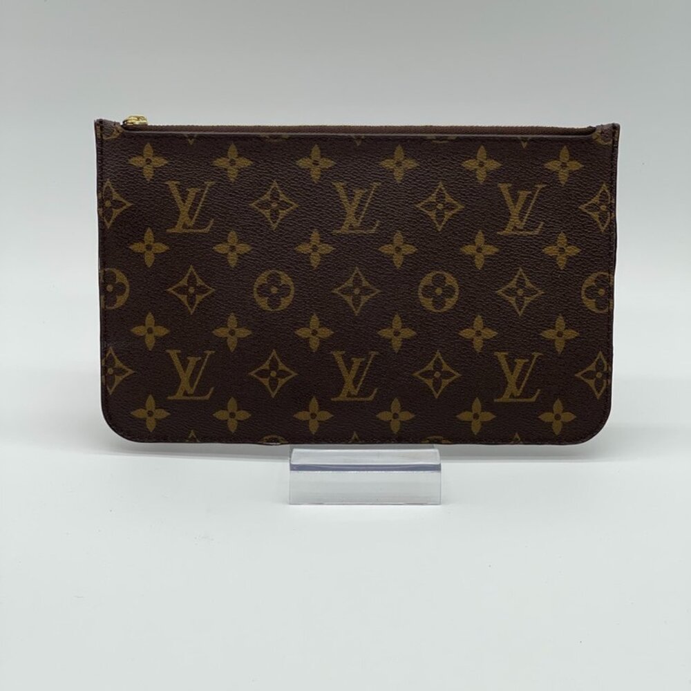 Louis Vuitton Monogram Canvas Neverfull Pouch Red Interior  (141997)